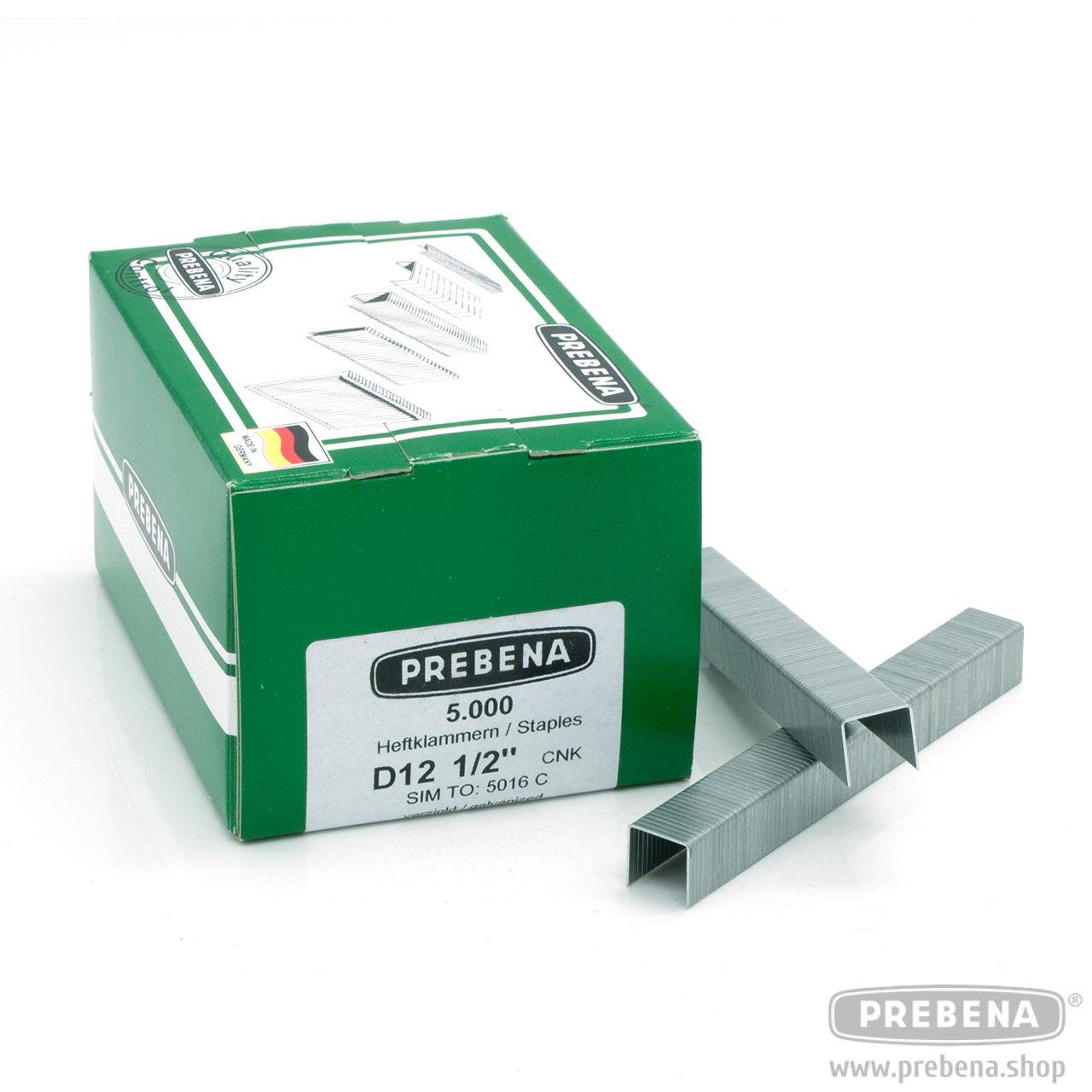 Prebena D12CNK Heftklammern verzinkt 12mm Typ D 5000 Stück