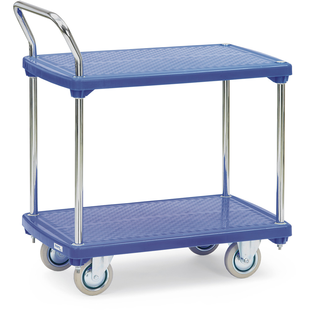 Fetra Kunststoffplattenwagen 3132 mit 2 Etagen, 810 x 500 mm, 200 kg Tragkraft