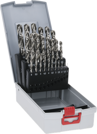 Bosch PRO Metal HSS-G Twist Drill Bit Set 25 pcs in case., Metallbohrer-Set, Spiralbohrer, Stahlbohrer, Sortimentskasten, Verschiedene Größen