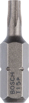 Bosch T15 Extra Hard screwdriver bit 25mm., Schrauberbit, Sechskantschaft, Metall, Silberfarben, Bosch 15P