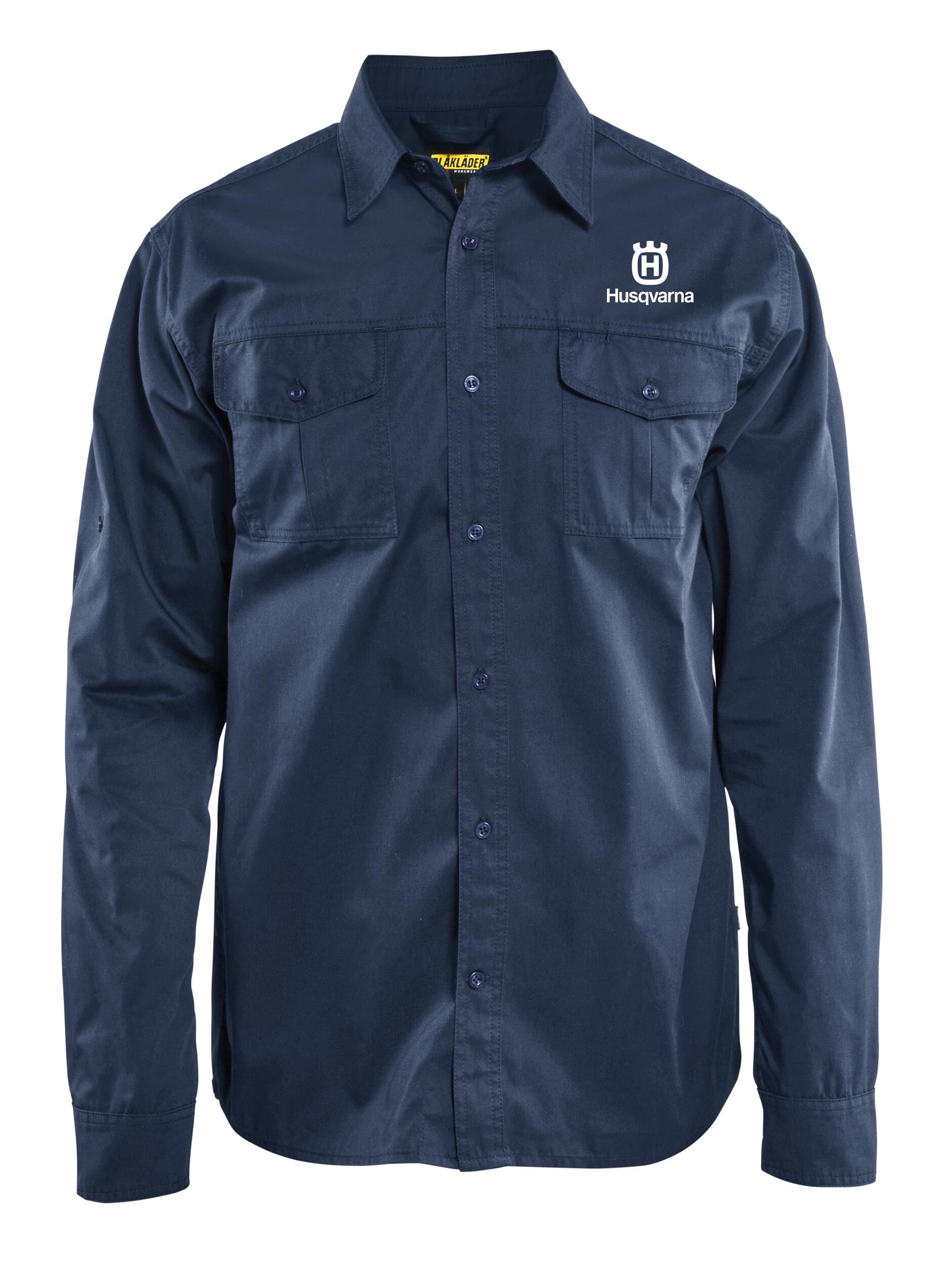 Husqvarna Langarmhemd Twill marine