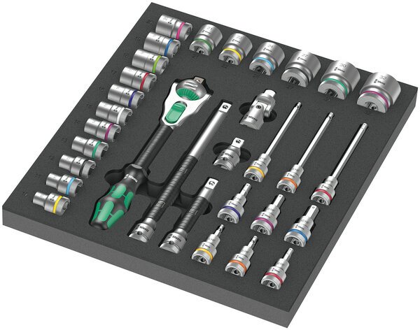 9722 Foam insert 8000 C Zyklop 1/2" ratchet set 1, 31 pieces