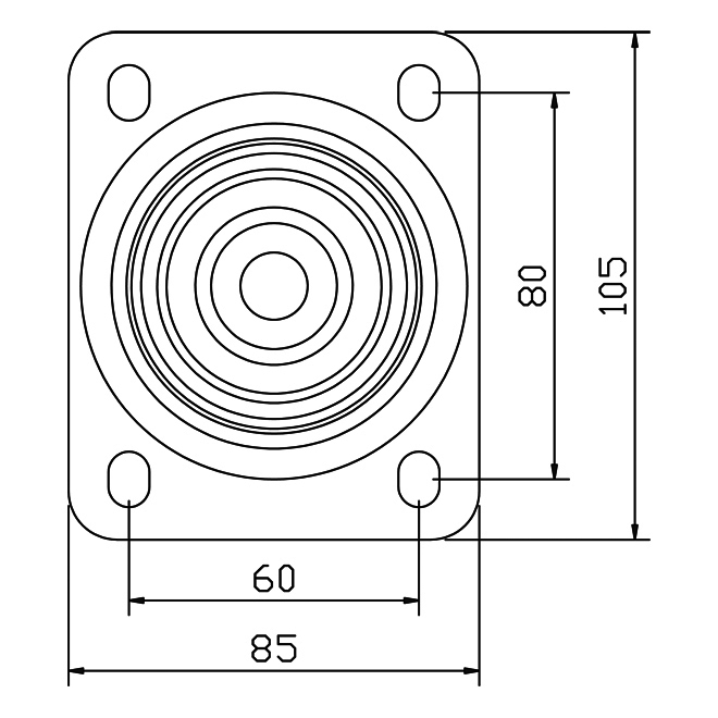 BS Rollen Transportrolle L500.B61.101 Lenkrolle 100mm Elastikgummi Anschraubplatte