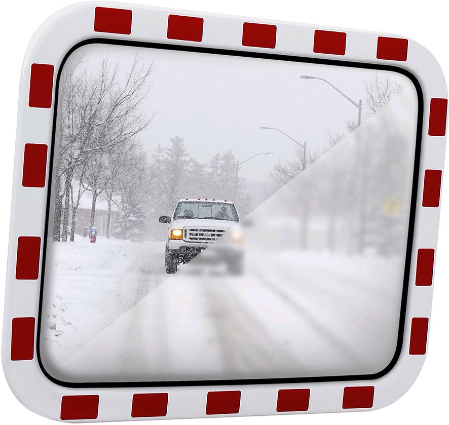 dancop Verkehrsspiegel Eisfrei eckig B600xH400 mm für Außen Inox-Spiegelfläche