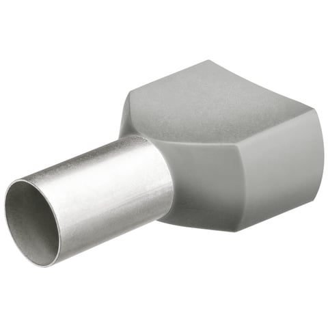 Knipex Twin-Aderendhülsen mit Kunststoffkragen 97 99 371 2x0,75mm² grau 200 Stück
