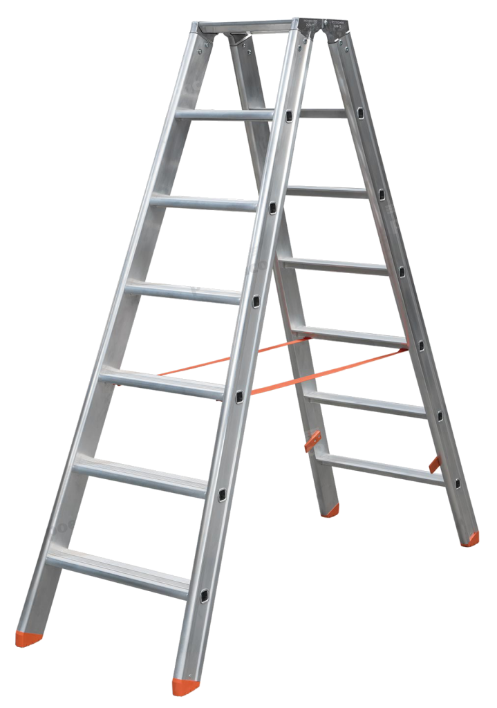 Poeschco Stehleiter Profi beidseitig Art.Nr. 315-07 Aluminium 1.63m Arbeitshöhe
