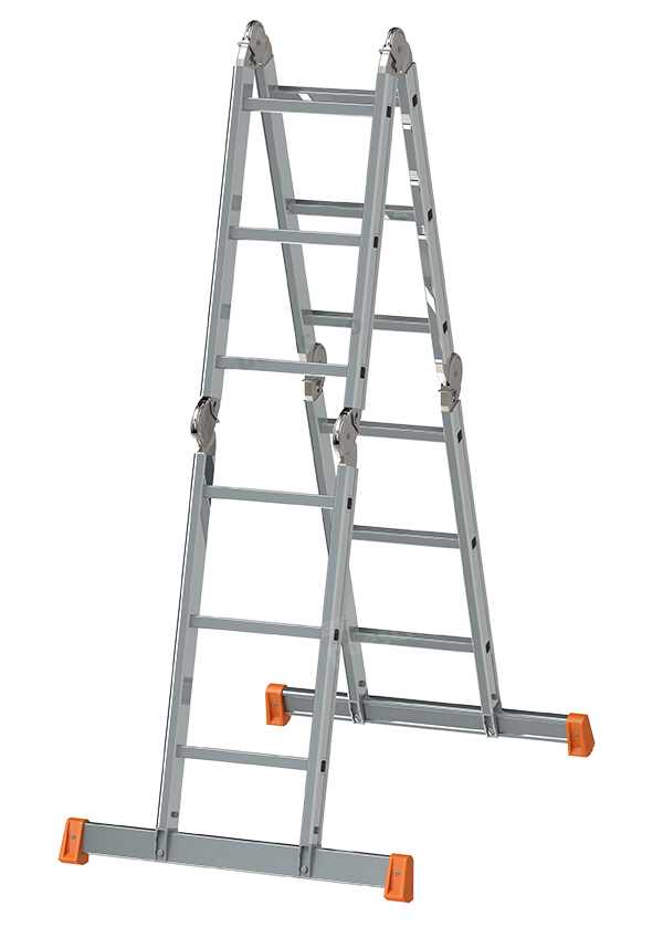 Poeschco Klappleiter 4-teilig 130-12 Aluminium