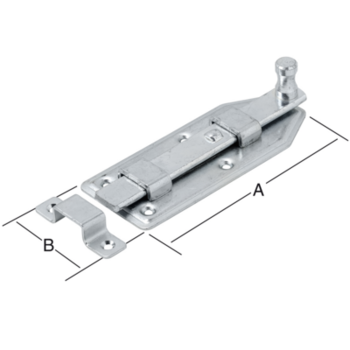 Vormann Türknopfriegel gerade 140 x 56 mm verzinkt Stahl
