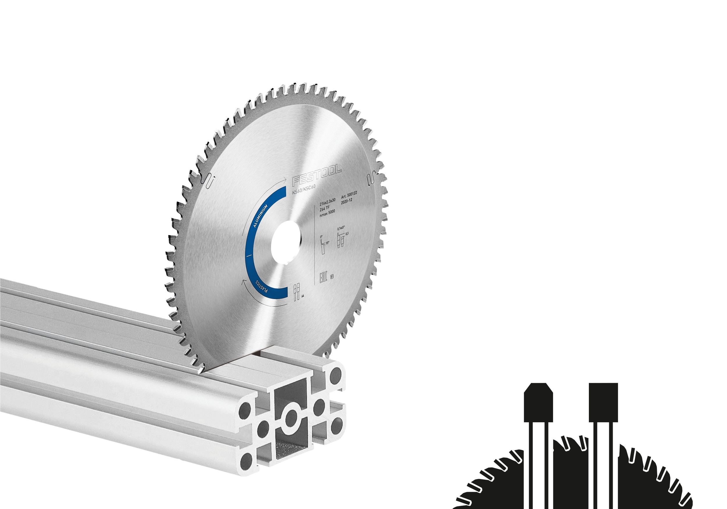 Kreissägeblatt ALUMINIUM/PLASTICS HW 216x2,3x30 TF64