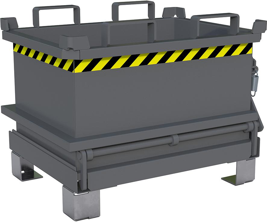 Bauer Südlohn Mini-Klappbodenbehälter MSB 150, lackiert, Mausgrau