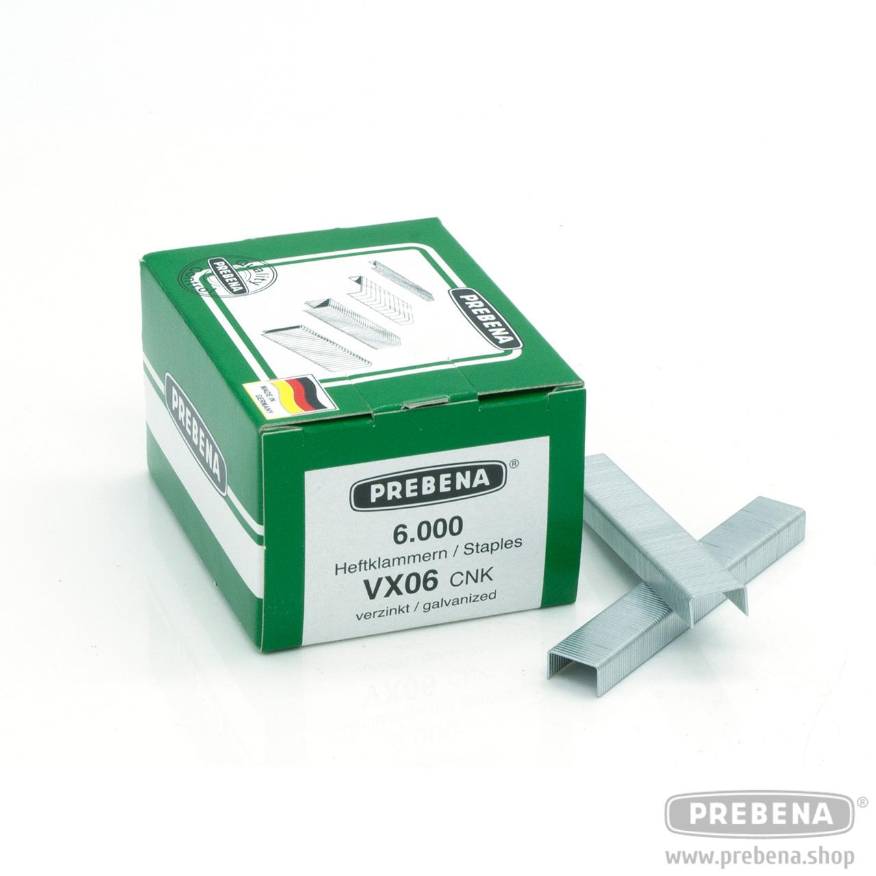 Prebena VX06CNK Heftklammern verzinkt 6mm 11,3mm Rückenbreite 6000 Stück
