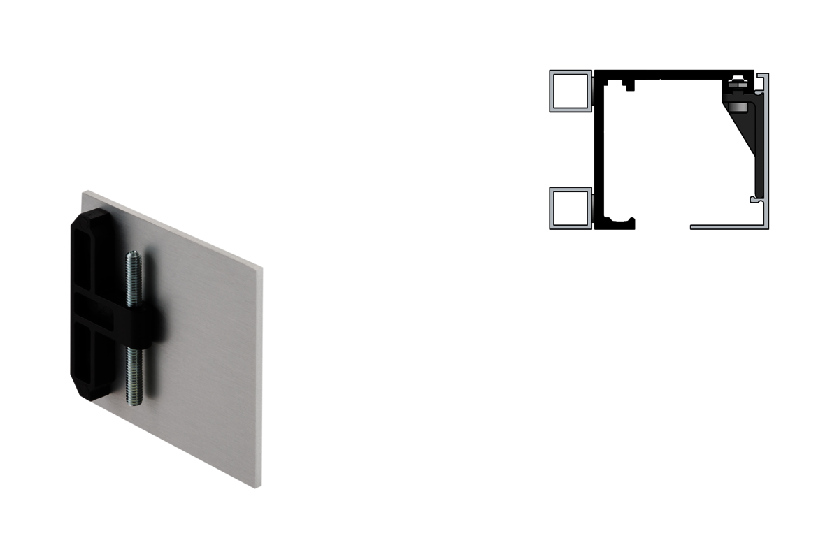 Woelm HELM GT-L Endkappen-Set Aluminium silberfarbig eloxiert für Abstandsprofil