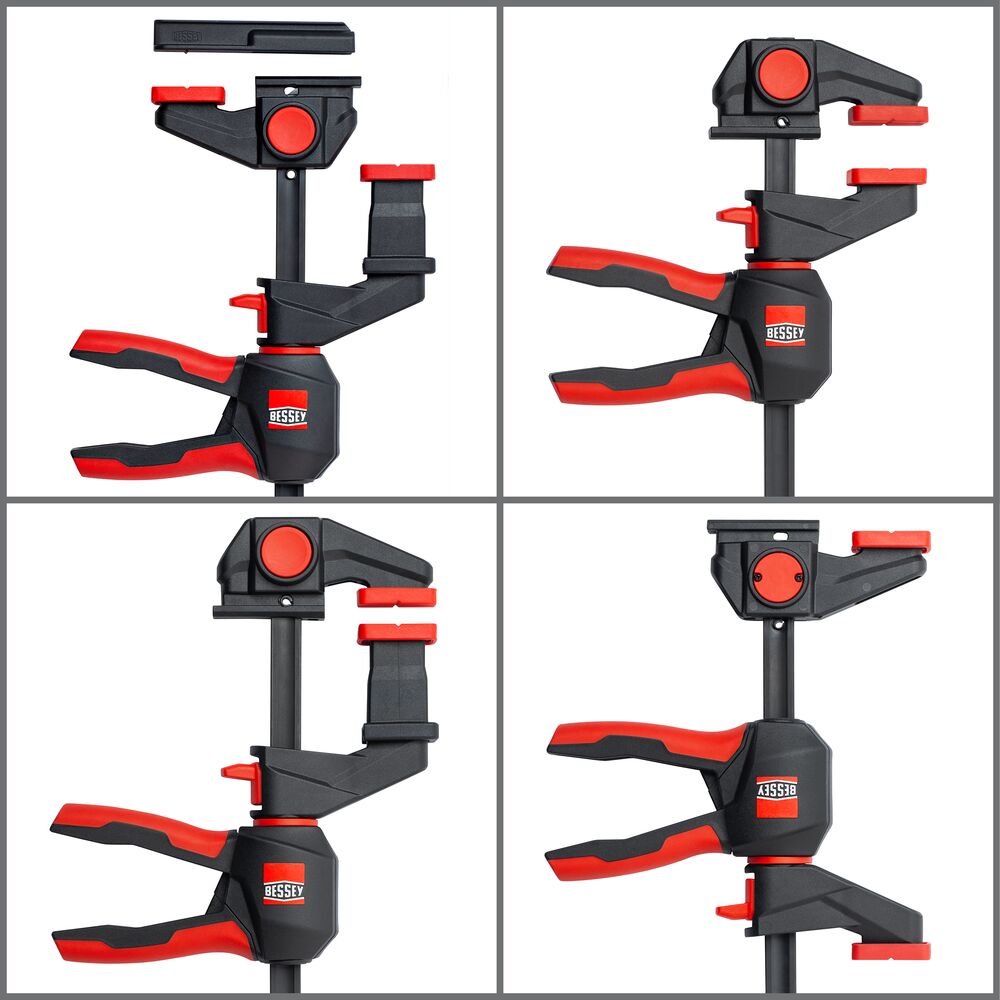 Bessey Einhand-Tischzwinge EZR360-15SET mit drehbarem Griff für Führungsschienen