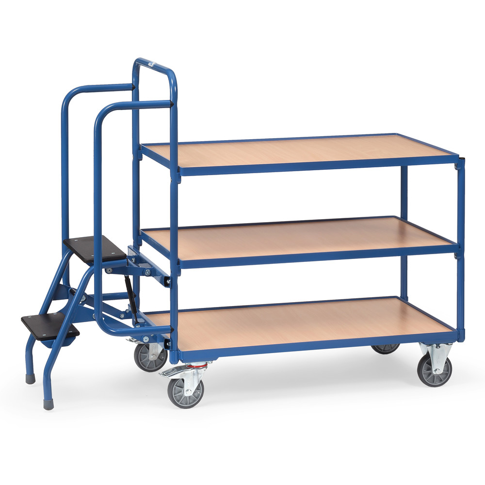 Fetra Kommissionierwagen 2106 mit Trittstufen 3 Ladeflächen 250kg