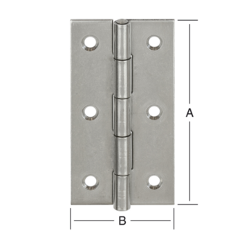Vormann NIRO-Scharnier schmal 40 x 26 mm Edelstahl 0,9 mm