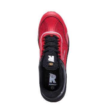 BIG RUNNEX® S1PS-ESD-Sicherheitshalbschuhe SportStar, Sneaker, Rotes Schuhpaar, Athletischer Schuh, Schnürschuh, Netzmaterial-Panel