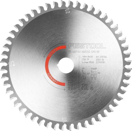 Kreissägeblatt HW 168x1,8x20 TF 52 LAMINATE/HPL