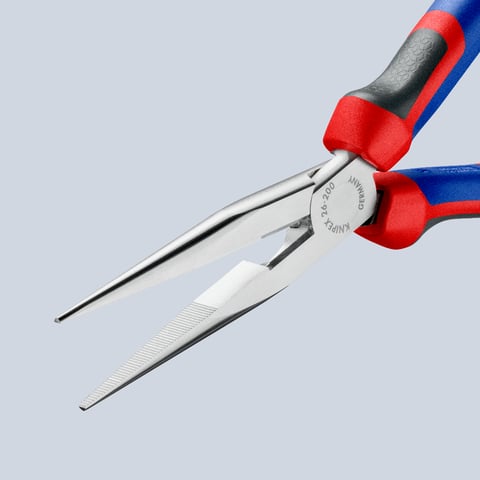 Knipex Flachrundzange mit Schneide (Storchschnabelzange) 26 15 200 200mm verchromt mit Comfort-Griffen