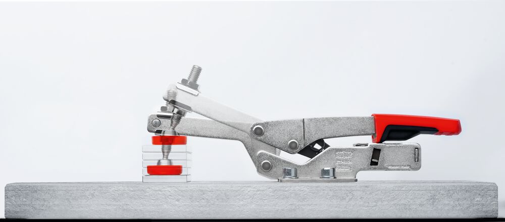 Bessey Senkrechtspanner STC-VH20 mit offenem Arm und waagrechter Grundplatte