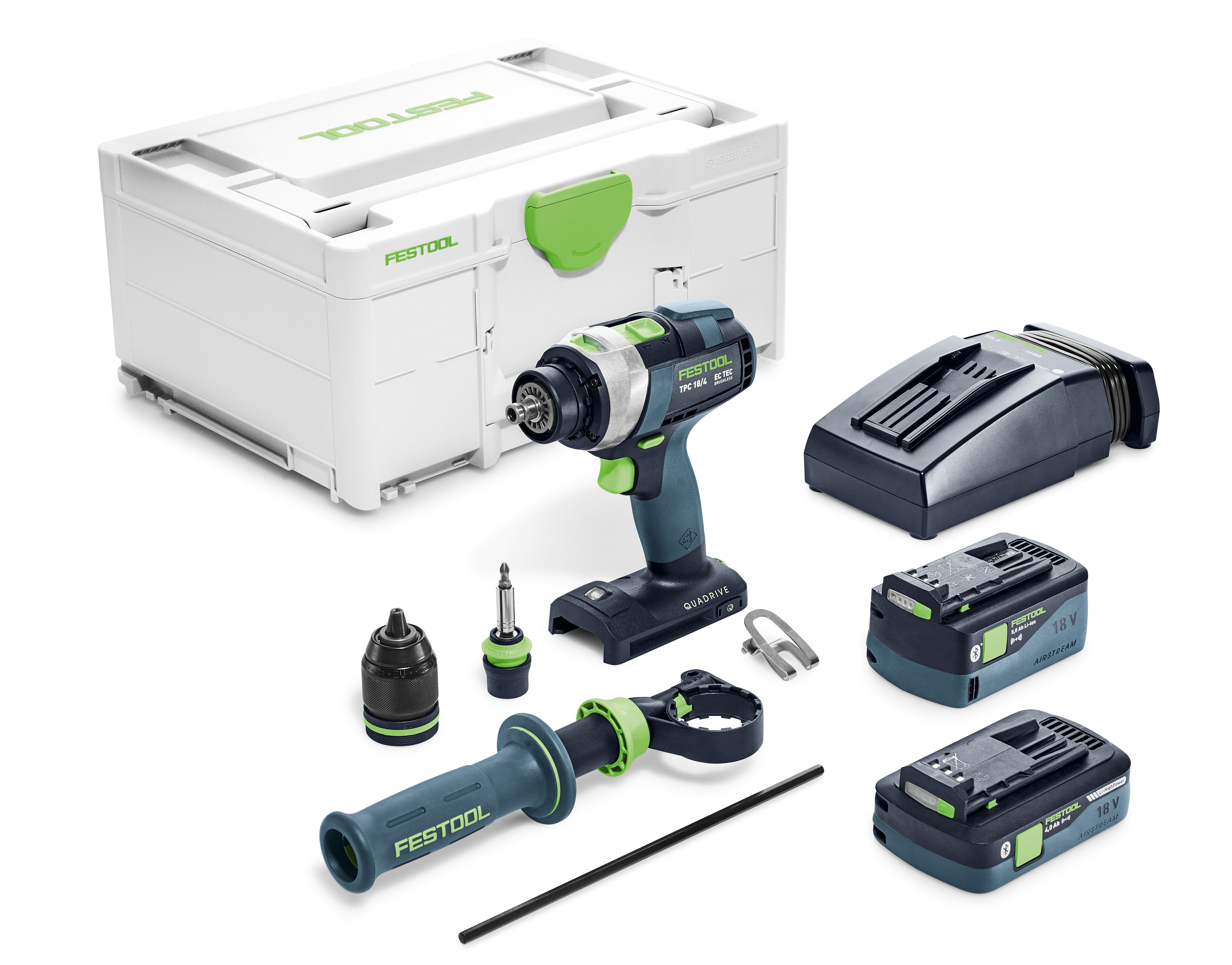 Produktbild Akku-Schlagbohrschrauber QUADRIVE TPC 18/4 5,0/4,0 I-Plus, Gerät, Schraubenzieher, Computer-Hardware, Computerausrüstung, Elektrische Bohrmaschine