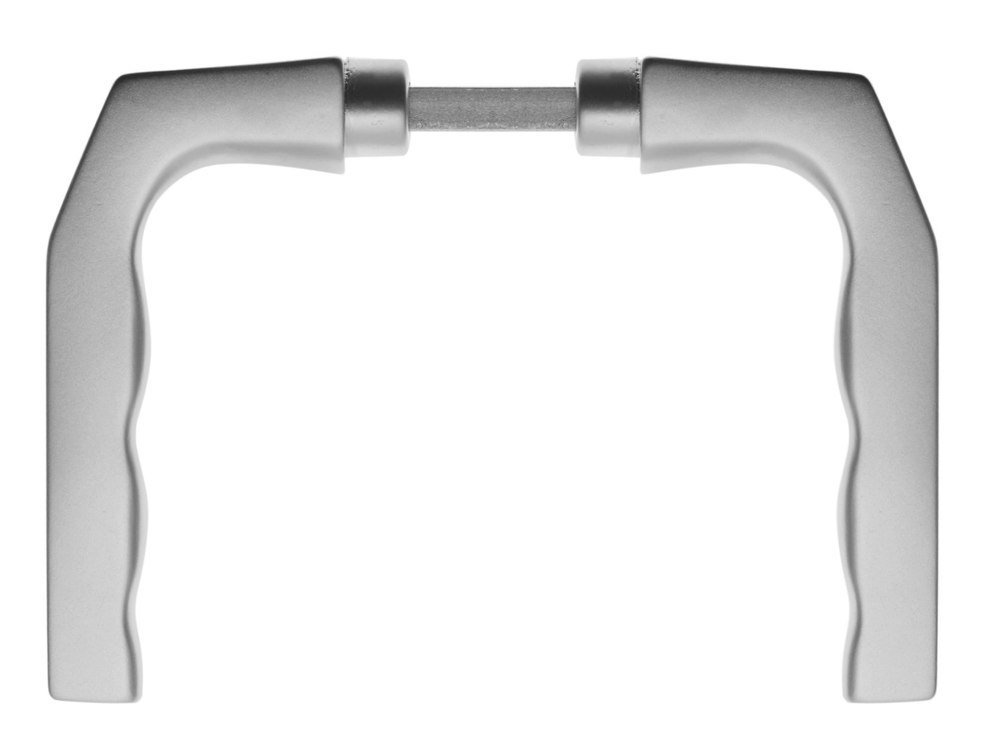 edi Türdrückerpaar 125Z Aluminium F1 ohne Rosetten 8mm Vierkant
