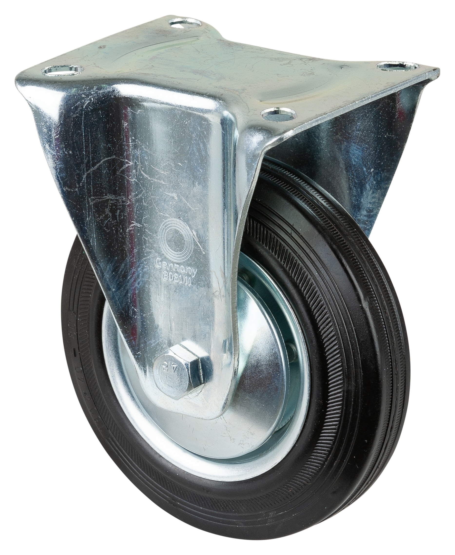 BS Rollen Bockrolle L410.B55.161 Gummirad Stahlfelge 160mm 135kg Anschraubplatte