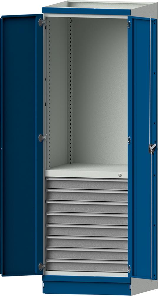 ANKE Leergehäuse Modell 101 B715xT720xH2200mm RAL 7035/5012 mit Türen Schubladenblock NH 720mm