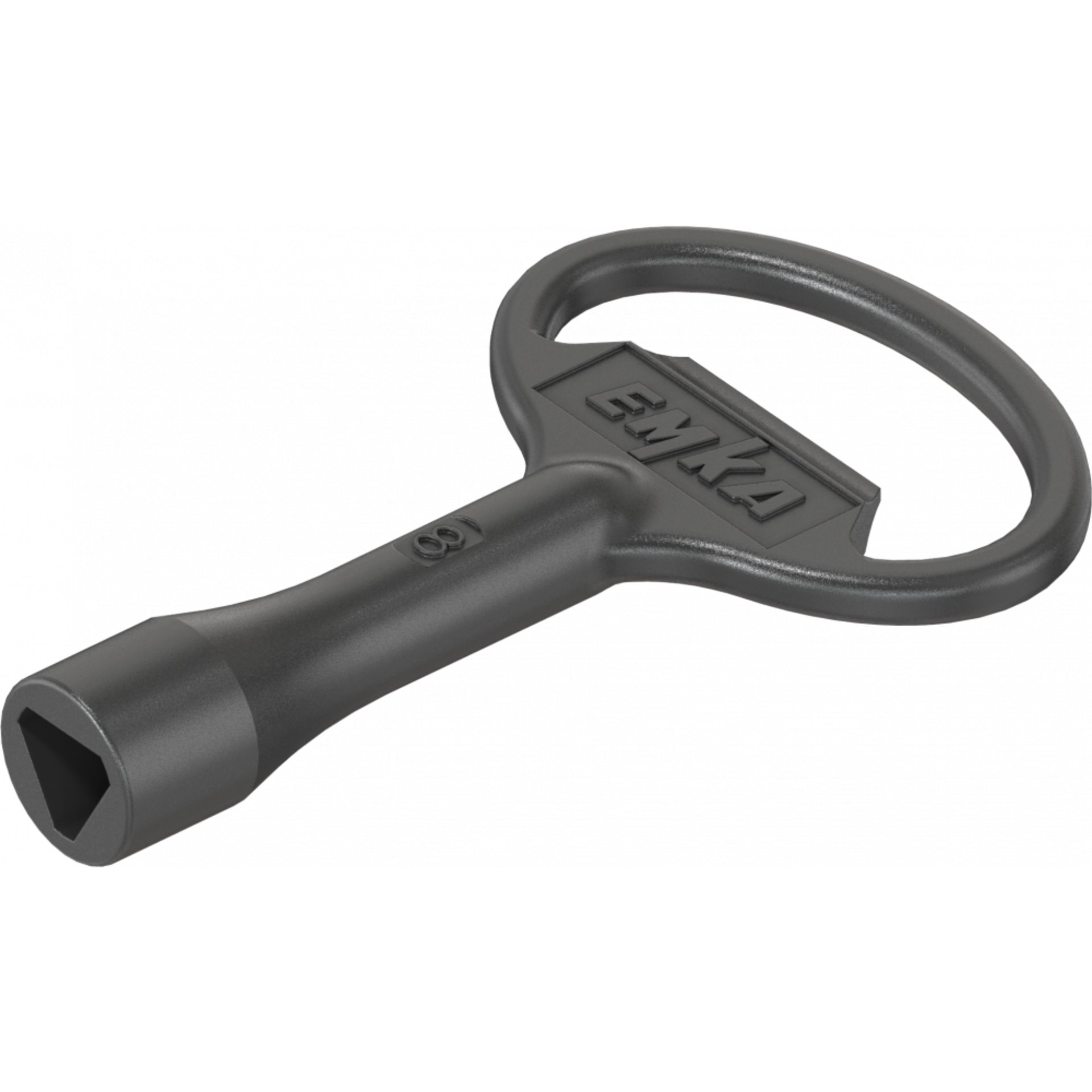 Schlüssel für Betätigung Dreikant 8, Stahl schwarz gepulvert