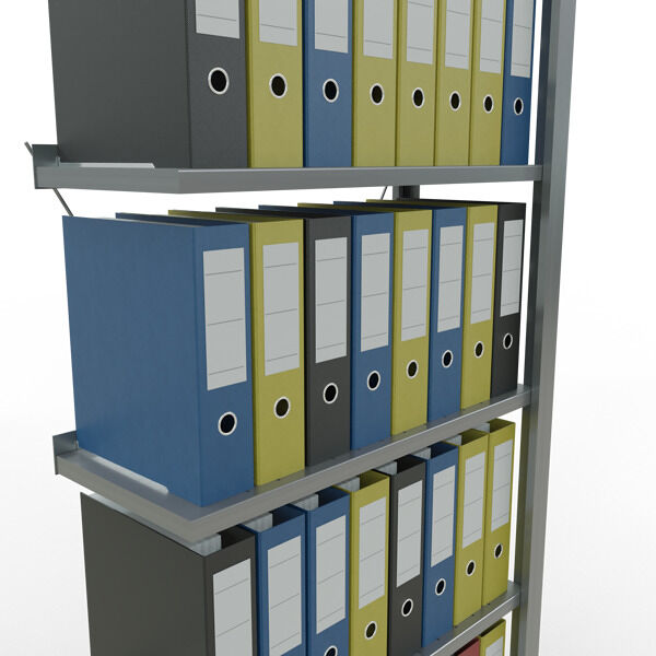 Schulte Anbauregal Büro-Fachbodenregal Stecksystem MULTIplus85 2000x750x300mm 6 Fachböden verzinkt