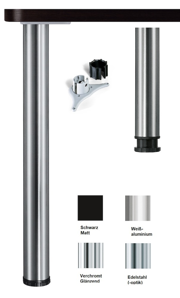 Produktbild Format Tischbeinset EURO Set a 4St. glanz chrom  Ø 60mm L=710-735mm