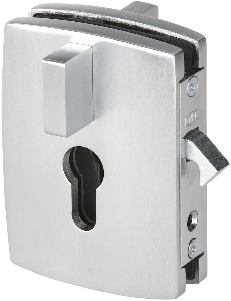 HERMAT Ganzglastürschloss 6903.Z,PZ,10mm,silberfarben,HakFA