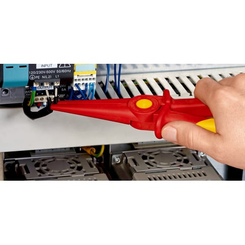 Knipex Flachrundzange aus Kunststoff isolierend 98 62 02 220 mm