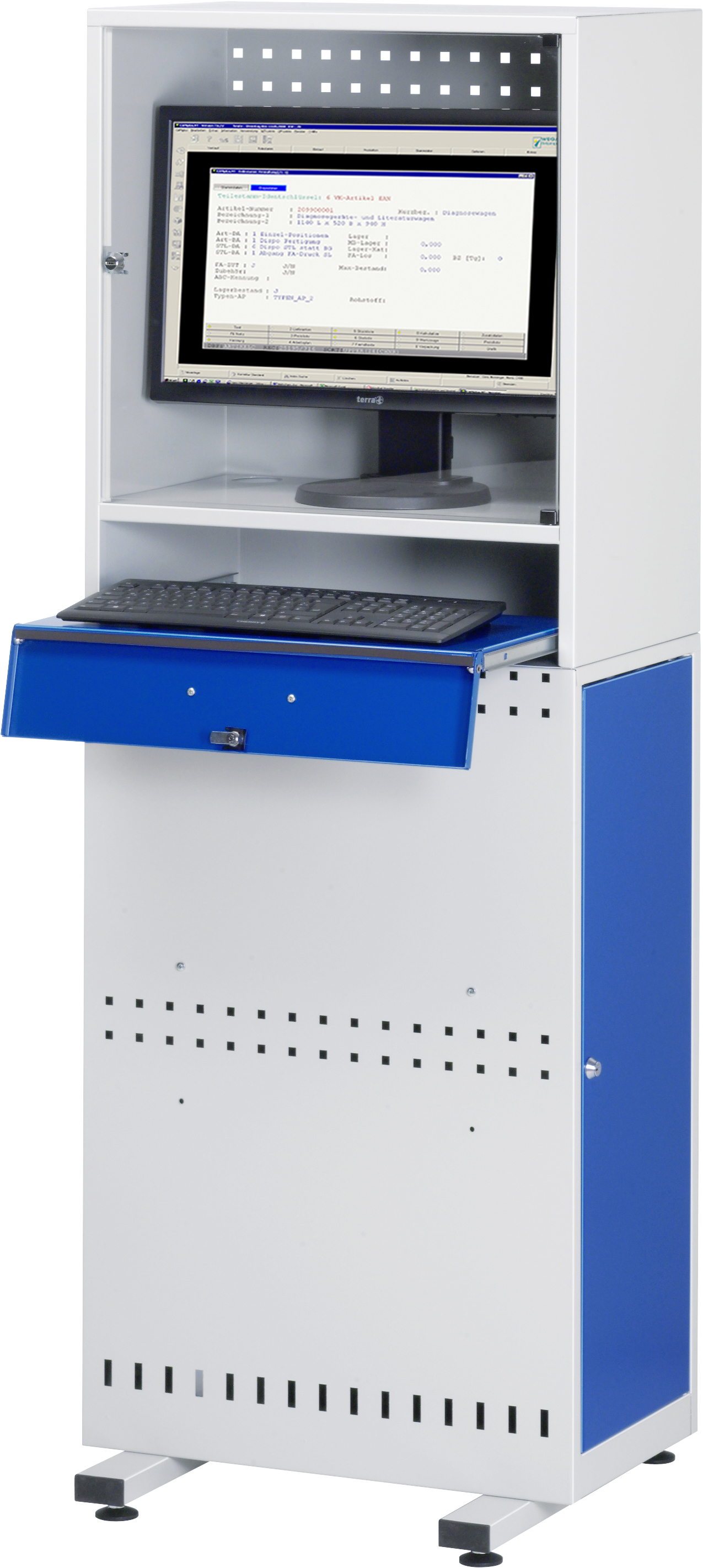 Rau Computerschrank Modell 1 SlimLine stationär 600x350x1650mm