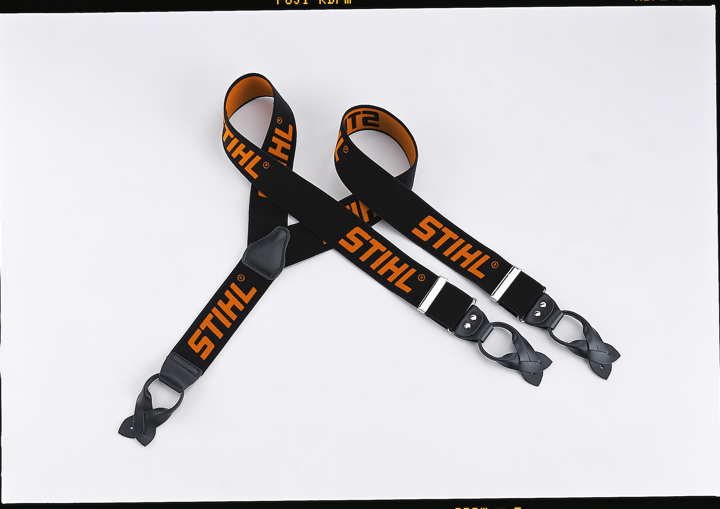 Stihl Hosenträger, schwarz/or. z. Knöpfen