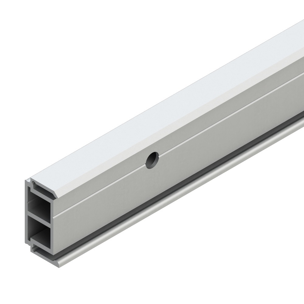 OT-Distanzprofil,a.Fixm., seitlich gebohrt, Aluminium, alufarben eloxiert