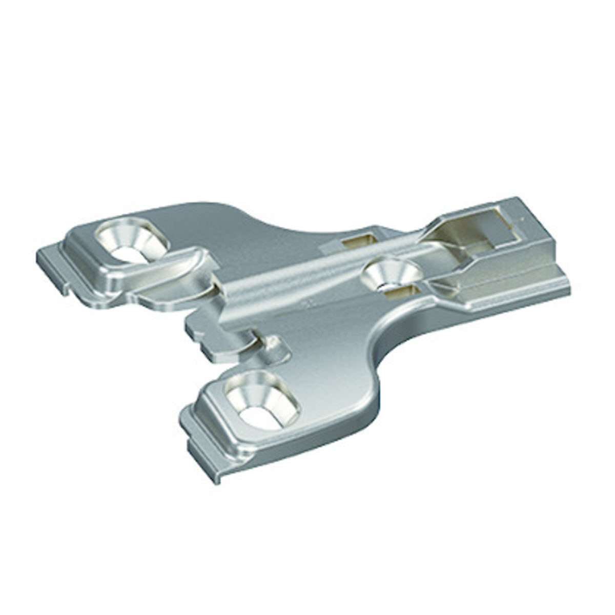 HETTICH Face-Frame-Montageplatte mit Langloch-Höhenverstellung, vernickelt, Lochreihe 9.5 x 40 mm, zum Anschrauben, Distanz 4.5 mm