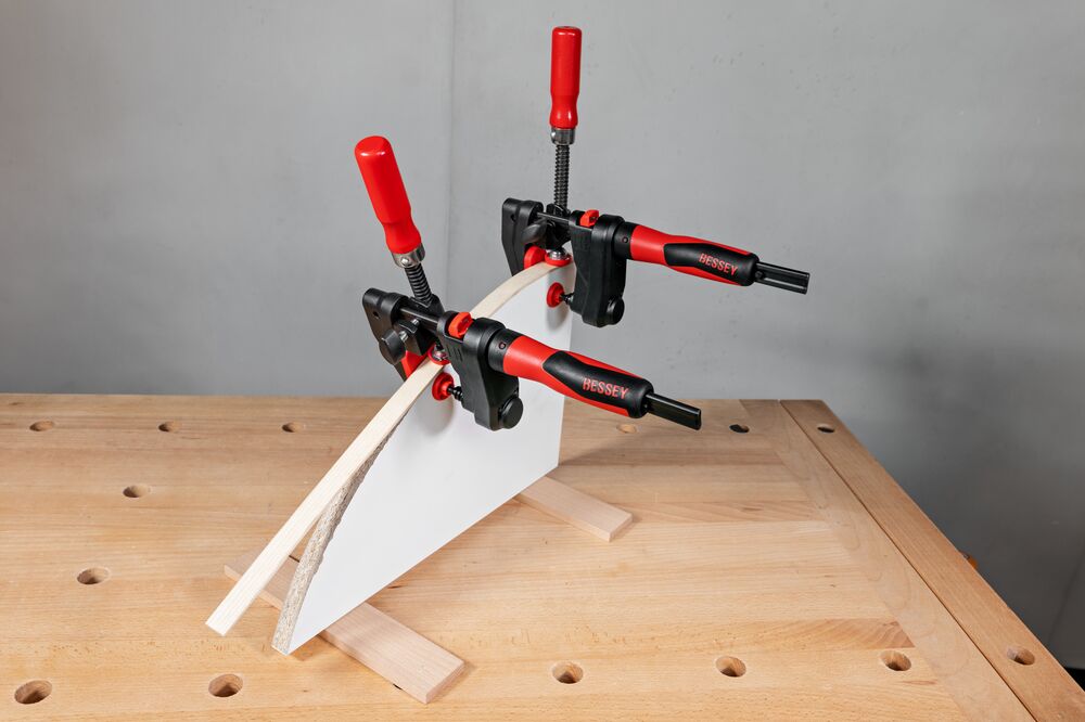 Bessey Kantenzwinge KT5-2 mit 2 Spindeln für Schraubzwingen bis 13 mm Schienendicke