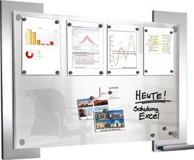 Kerkmann Infoboard Look B1060xH840m. satinierter Glasplatte
