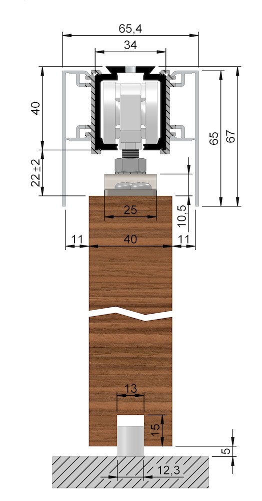 OT-Abdeckkappe,für beidseitige Verblendung, 140, Aluminium, edelst.opt. eloxiert