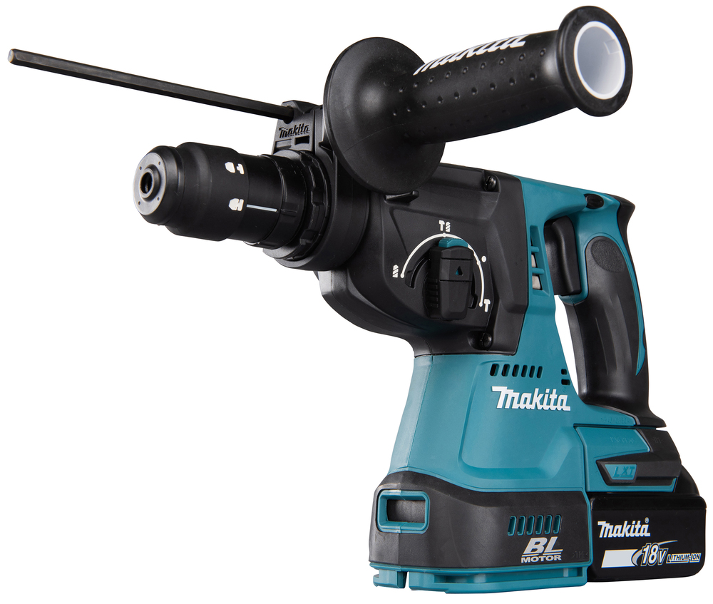 Makita Akku-Kombihammer DHR243RTJW 18V 5.0Ah SDS-Plus mit Staubabsaugung DX07