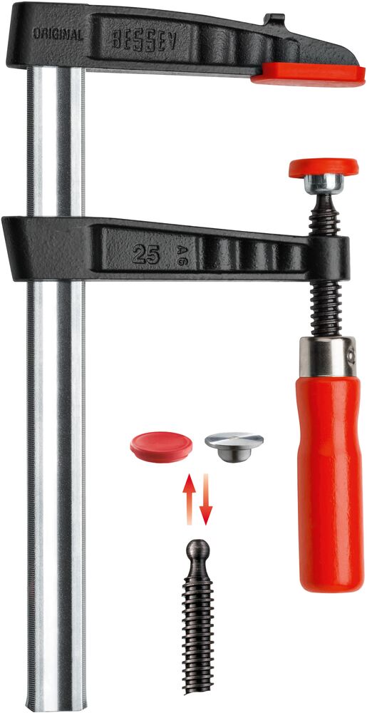 Bessey Temperguss-Schraubzwinge TG16 160x80mm Holzgriff 6000N
