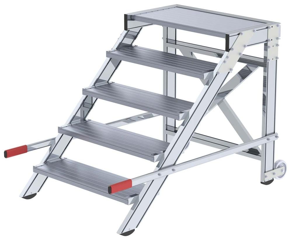 MUNK Alu-Arbeitspodest fahrbar5 Alu-Stufen B 800 mm Podesthöhe 0,99 m Arbeitshöhe bis 3,00 m
