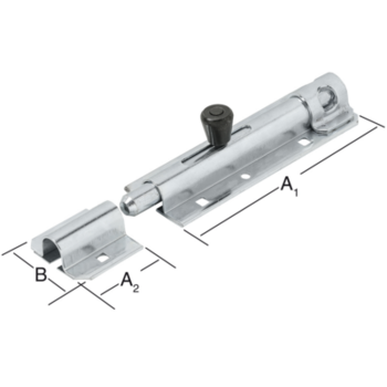 Vormann Bolzen-Türschlossriegel 000104130Z 130mm Stahl verzinkt