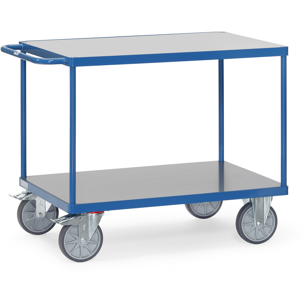 Fetra Tischwagen 24031433 mit Hart-PVC Plattformen 600kg 1200x800mm TPE-Bereifung