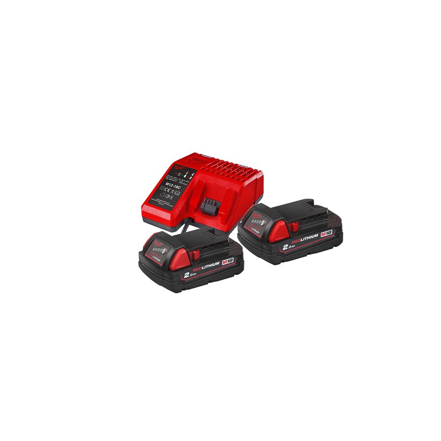 Milwaukee M18 NRG-202 Akku-NRG-Kit 18V 2x 2,0 Ah Akkus + Ladegerät