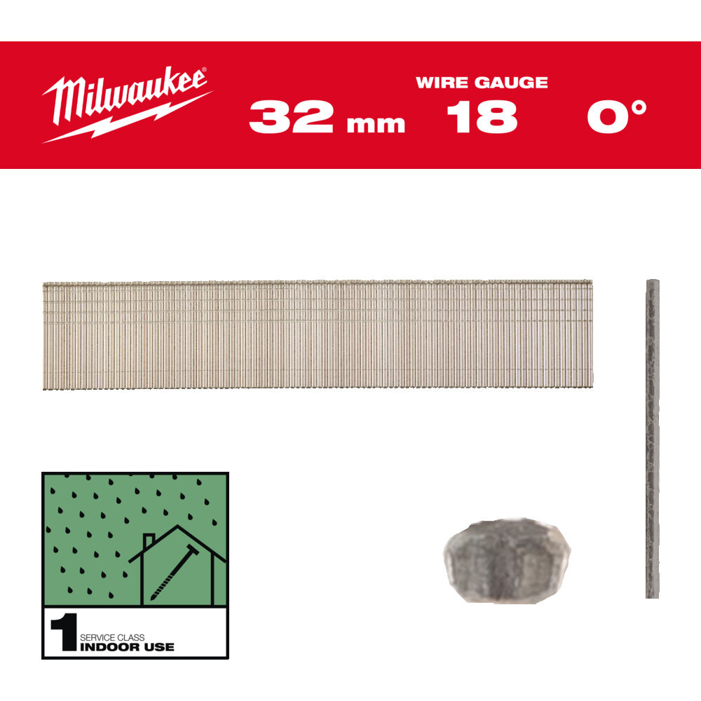 Milwaukee Stauchkopf-Nägel 18 Gauge 32mm verzinkt 5.000 Stück