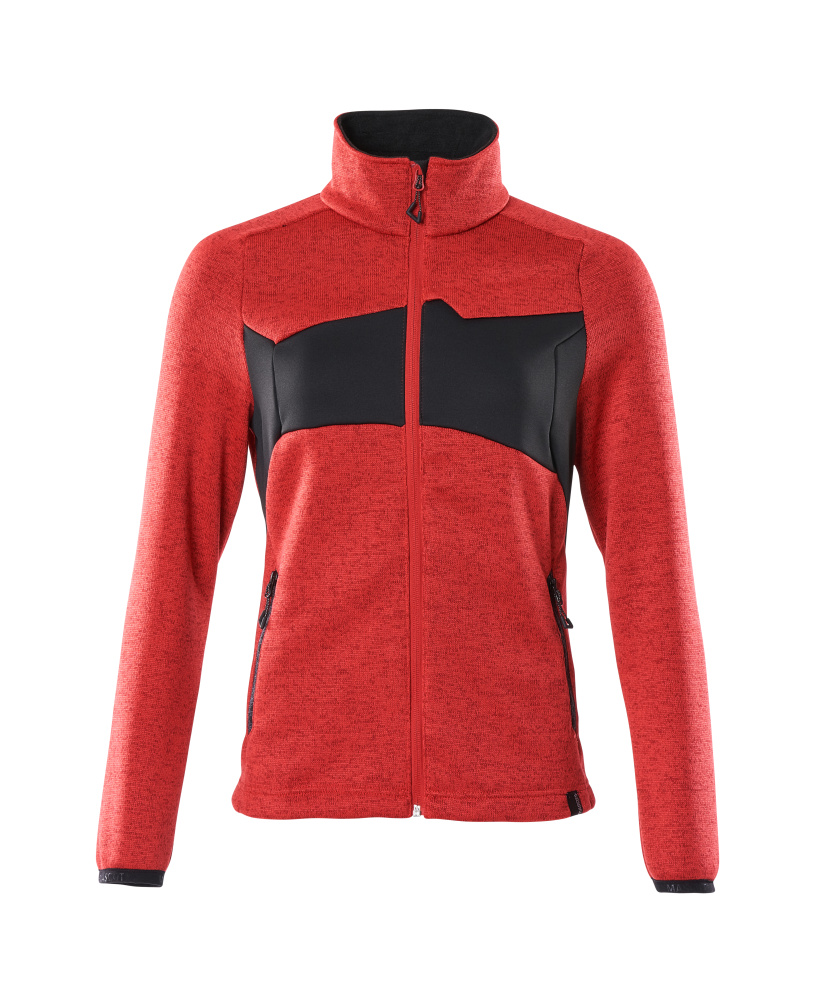 Mascot Strickpullover mit Reißverschluss, Damen Strickjacke Größe 4XL, verkehrsrot/schwarz