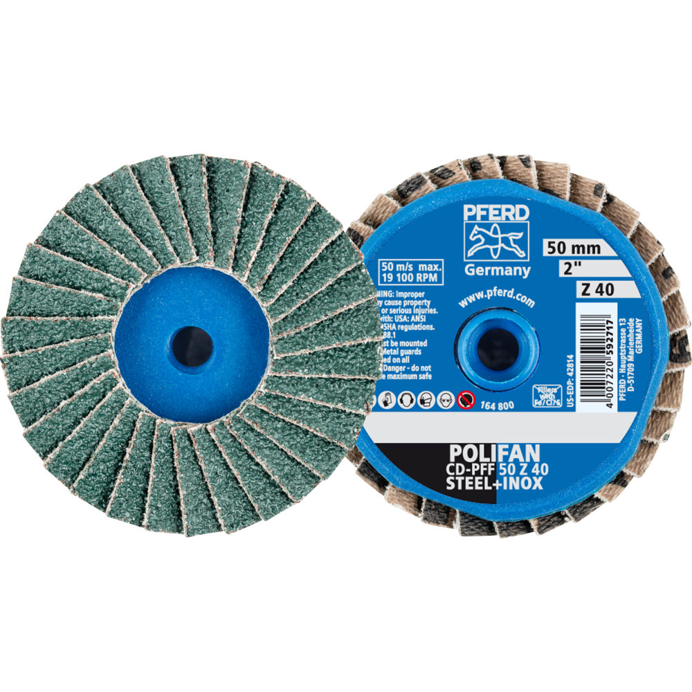 Pferd COMBIDISC Zirkon Mini-POLIFAN CD Ø 50mm Z40 für gehärteten Stahl