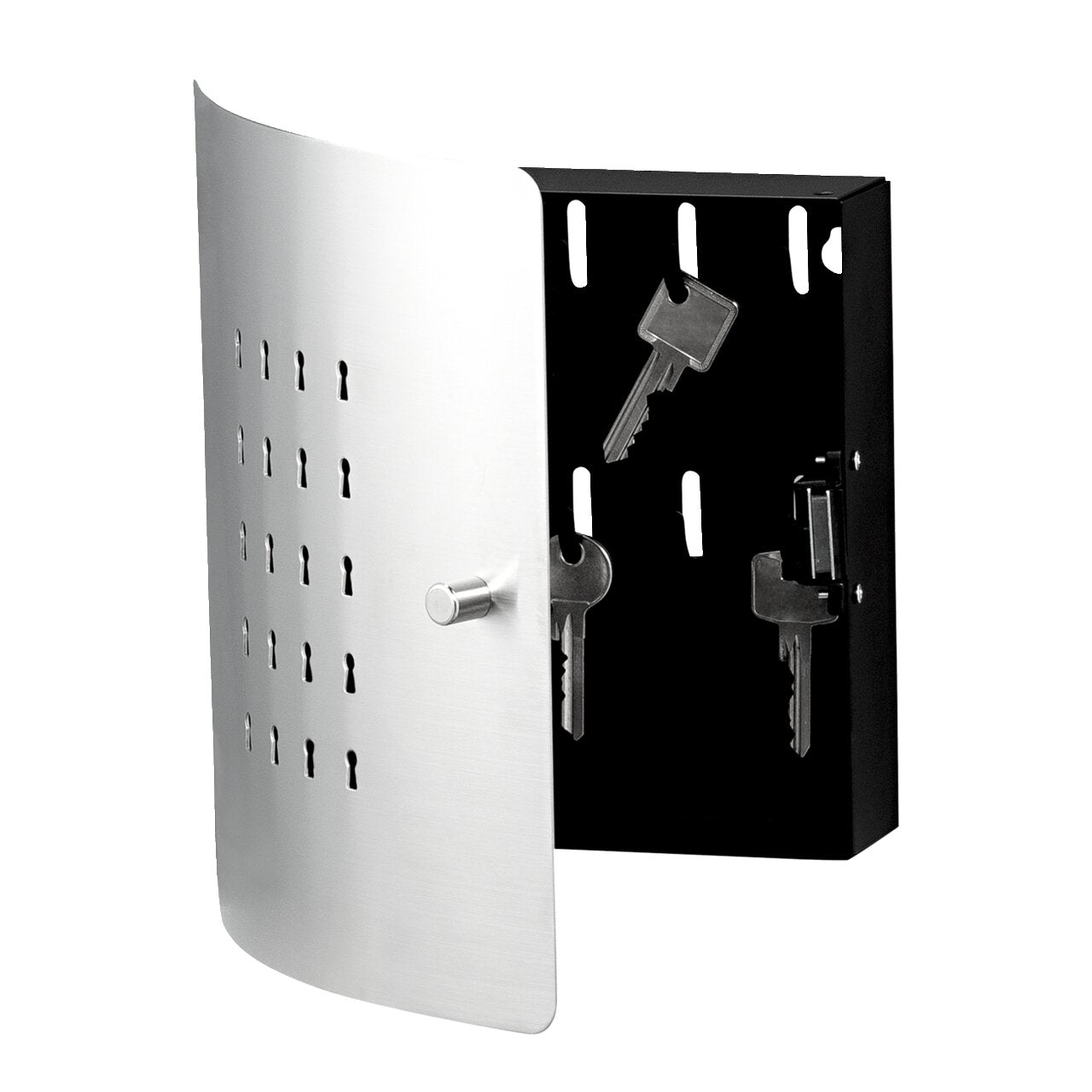 Burg Wächter Schlüsselbox SLOT 6220/10 Ni Edelstahl schwarz mit 10 Haken