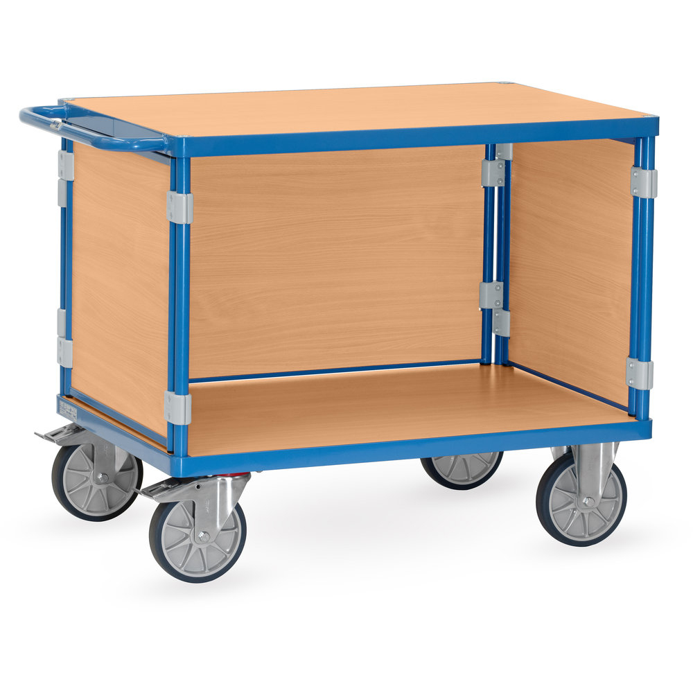 Fetra Dreiwand-Tischwagen 3402 Stahlrohr/Holzwerkstoffplatte 1000x700mm 600kg Tragkraft